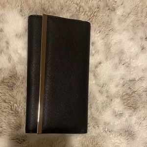 Elegant Black Clutch with Gold Accent